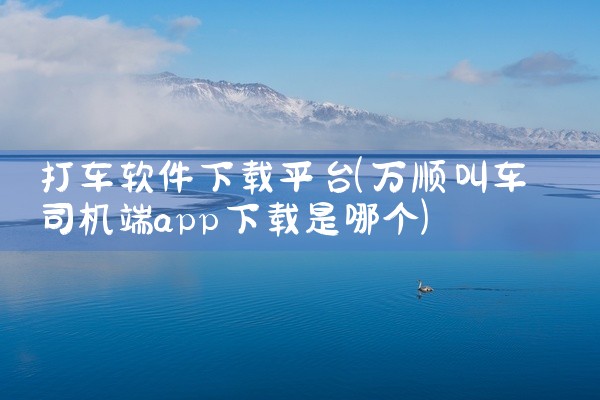 打车软件下载平台